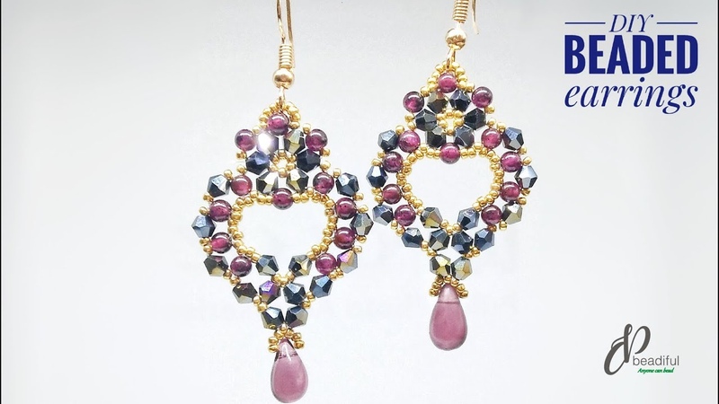 Easy DIY Beaded Earrings, Gorgeous Beaded Earrings, How to make beaded