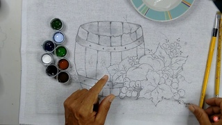 Vamos Aprender a Pintar Um Barril de Madeira em Tecido - Roberto Ferreira