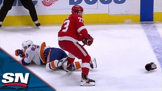 Adam Erne Crushes Anothony Beauvillier With A Massive Open-Ice Hit