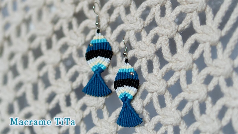 Macrame tutorial: How to Make Macrame fish Earrings ( Beginner Friendly) step by step
