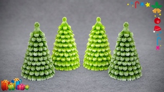 Так просто!🌲Сказочные заснеженные ЕЛОЧКИ своими руками❄️Новогодний декор из синельной проволоки☃️