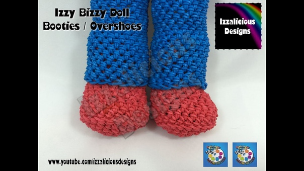 Обувь для куклы из резинок Loomigurumi Izzy Bizzy Doll Boot Shoe Covers hook only