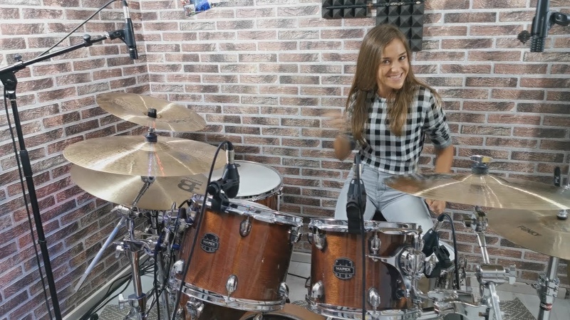 Billie Eilish Bad Guy Drum Cover Nikoleta Drummer 12 year