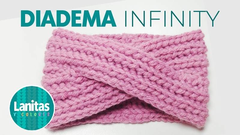 CINTILLO TEJIDO A CROCHET, BANDA O DIADEMA CRUZADA, IMITACION DOS AGUJAS, Lanitas y