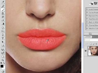 как изменить цвет губы в фотошопе с кривыми