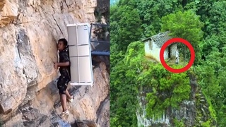Villagers living on cliffs Most dangerous cliff way to the village