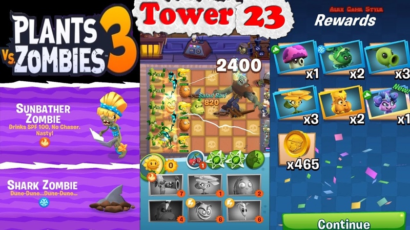Plants vs. Zombies 3 New Shark Zombie Sunbather Zombie Devour Tower