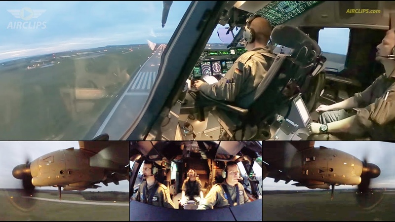 Giant German Air Force A400 M making top KISS LANDING Commander Rick into Wunstorf AFB Air
