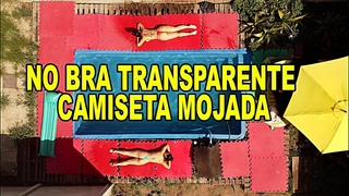 no bra Trasparente Camiseta Mojada Challenge wet shirt contets competition #tryonhaul