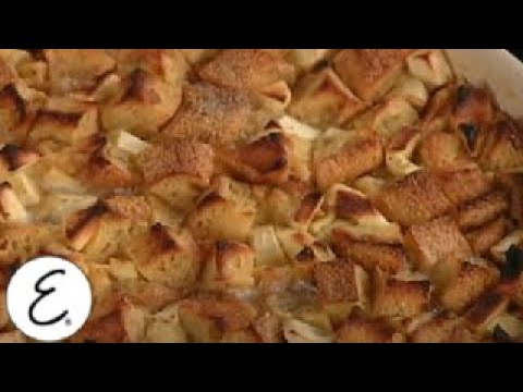 Apple Bread Pudding with Hard Cider Sauce, Emeril