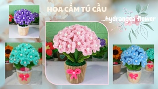 Hướng Dẫn Làm Chậu Hoa Cẩm Tú Cầu Kẽm Nhung | How to make a Hydrangear flower