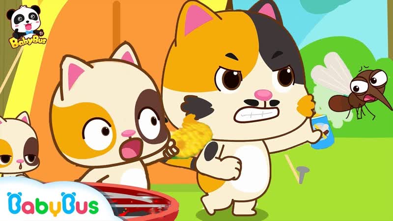 Baby Kittens Bitten by Bad Mosquito, Kids Safety Tips, Kids Songs, Baby Cartoon, Baby
