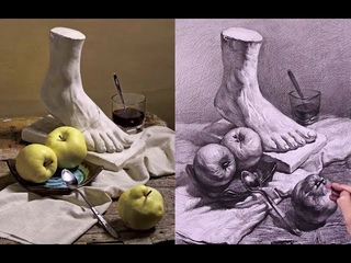 Still Life Techniques - Charcoal Pencil Drawing
