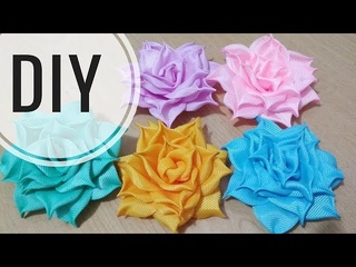 DIY || Cara Membuat Mawar Cubit | Tutorial Broch Handmade | Grosgrain Ribbon Flower