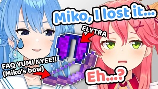 Suisei Died on Moona’s Roller Coaster and Lost Miko’s Bow and Elytra【Hololive | Suisei x Miko】