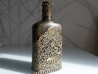 ДЕКУПАЖ БУТЫЛКИ. ЗОЛОТО.DECOUPAGE