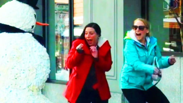 Scary Moving Snowman Prank Censored Episode