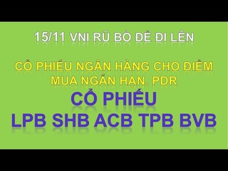 Cổ phiếu Ngân hàng cho điểm mua ngắn hạn LPB SHB ACB TPB BVB. Cổ phiếu PDR vượt đỉnh 52 tuần