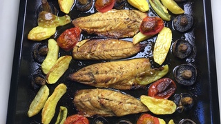 Sobada balq yemyi. Skumbrya bal, Baked mackerel fish