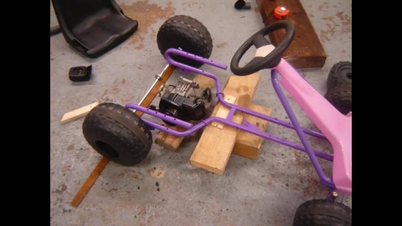 Homemade gokart Kids Kettcar Pedal Go Kart With 49cc Mini Moto Engine driftkart build twin