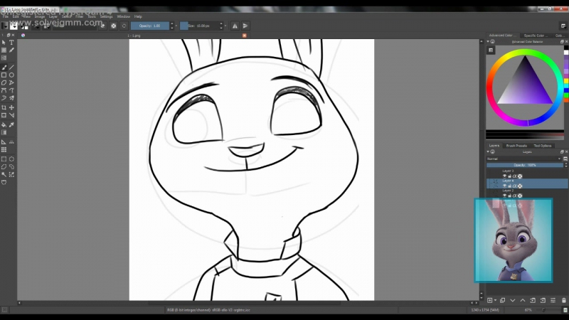 Зарисовка Джуди Хоппс (Зоотопия) Таймлапс, Drawing Judy Hopps ( Zootopia)