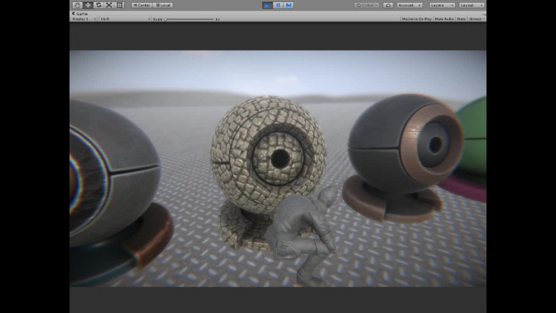 Unity+ Post Processing. . тест стандартных смарт материалов 3d
