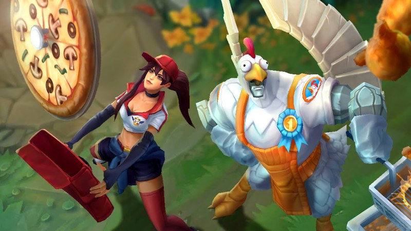 Fried Chicken and Pizza Delivery, April Foods Skins Trailer League of