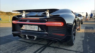 $ Bugatti Chiron - Start, SOUNDS, Revs, Drag Racing!