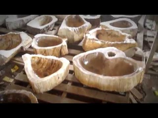 Как обрабатывается окаменелое дерево