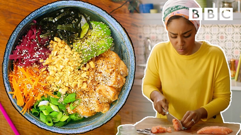 How to make a Salmon Poke Bowl in 15 minutes , Nadiyas Time to Eat