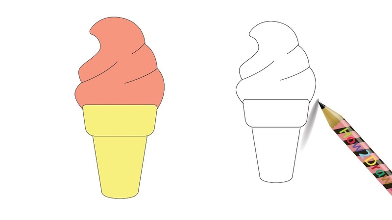How to Draw a Yummy Ice Cream Cone Step by Step Drawing Coloring