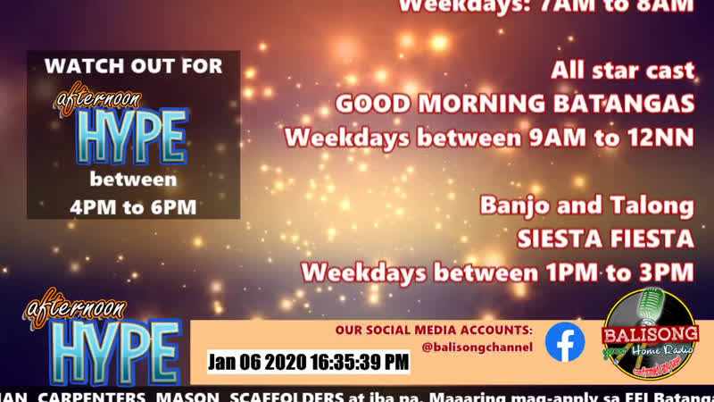 AFTERNOON HYPE Pilot Episode Monday, January 06,