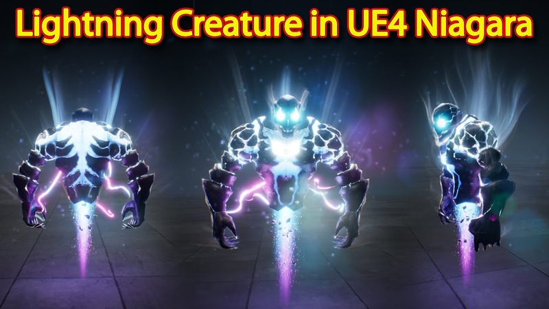 Lightning Creature Effect, Unreal Engine Niagara Tutorial, UE4 Niagara