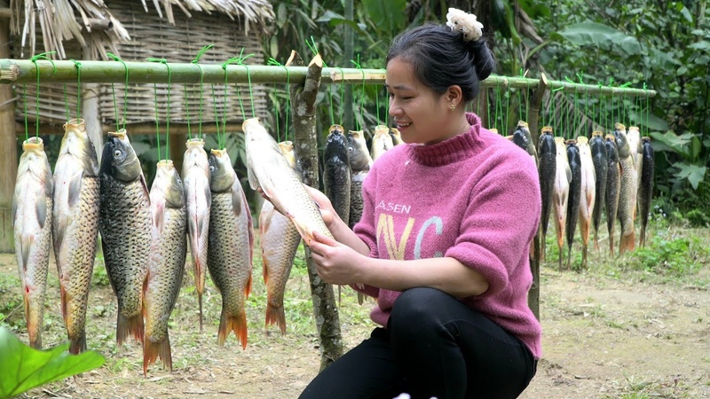Smoked Fish Making Process Marinate fish preserve all year round, Lý Thị