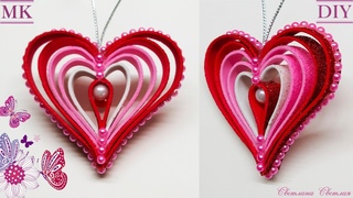Валентинка воздушное сердечко.  Valentine's card airy heart.