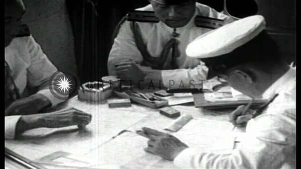 Scenes aboard Japanese Aircraft Carrier underway in