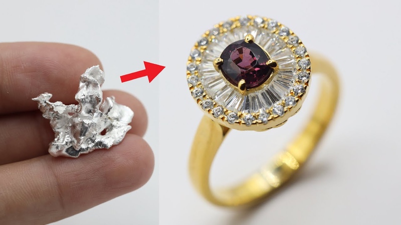 custom gold plated engagement ring making moissanite engagement