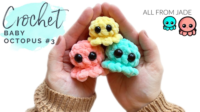 QUICK EASY Crochet baby octopus no sew crochet amigurumi tutorial (step by step) Right