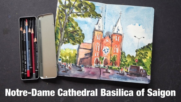 Sketch of Notre Dame Cathedral Basilica of Saigon