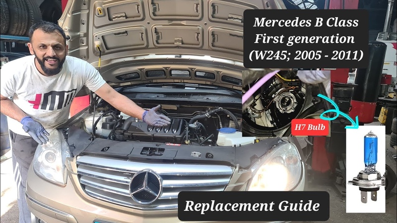 how to change main dipped bulb on Mercedes B Class W245,