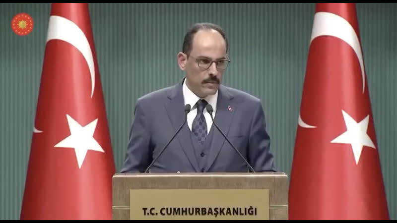 Cumhurbaşkanlığı Sözcüsü İbrahim Kalın, basın toplantısında