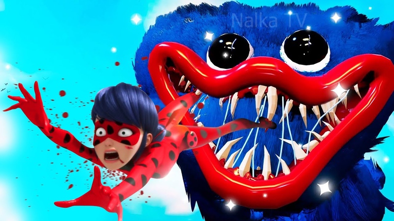 LADYBUG AND CAT NOIR vs HUGGY WUGGY ( Poppy Playtime Animations), MIRACULOUS, Леди Гаг и Хаги