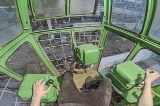 We found a huge working soviet-era machine and drove it