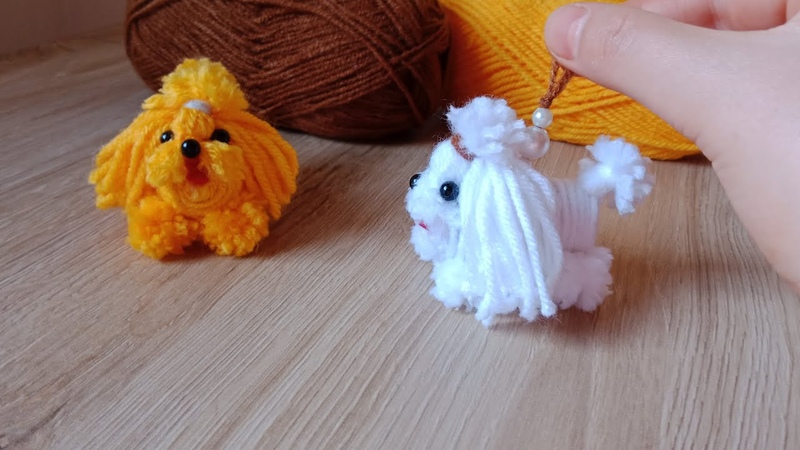 Dog DIY, Yarn Dog, chien Petit chien très mignon facile DIY The Cutest Little dog using
