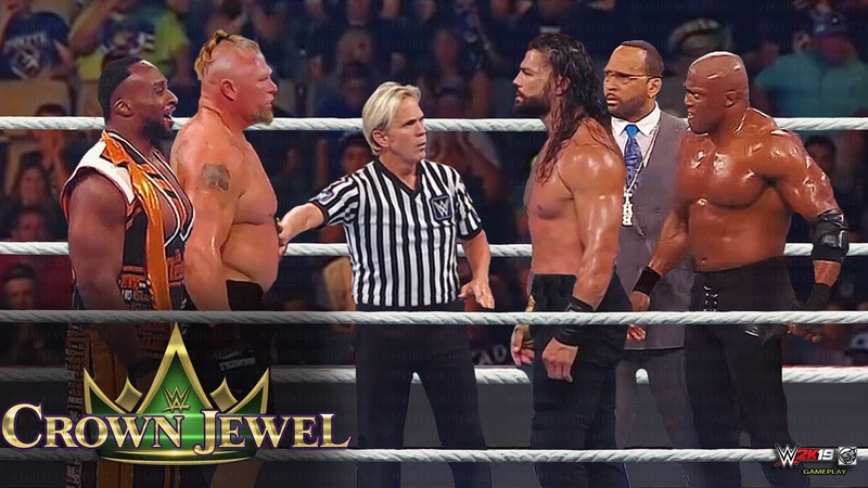 WWE September 28, 2021 Roman Reigns Bobby Lashley vs. Brock Lesnar Big E CROWN JEWEL