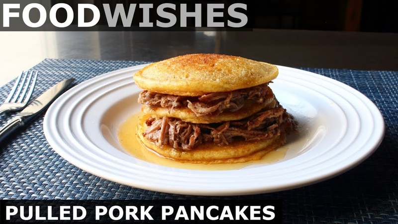 Pulled Pork Pancakes Maple Braised Pork with Corn Pancakes Food