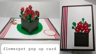 Flowerpot pop up card tutorial | Handmade Gift card tutorial | Do it yourself gift card in 7 minutes
