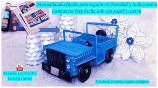 Para reglar en Navidad o cualquier ocasin CAMIONETA JEEP fcil de hacer con papel Paper truck