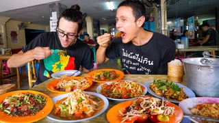Spicy Street Food - WE ARE CRYING!!  Papaya Salad + Beef Hot Pot!! | Khon Kaen, Thailand