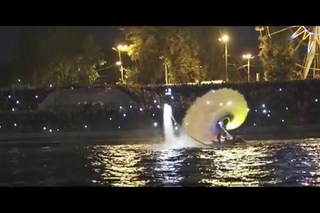 Флайборд Россия Шоу. День города в Твери. Ночное шоу.